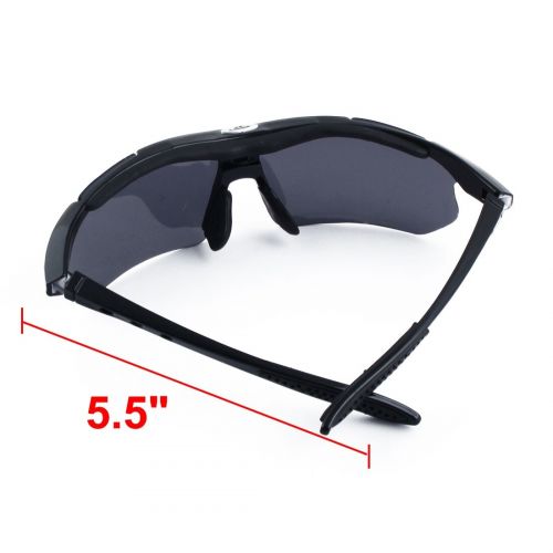  ROBESBON Authorized Exercise Rimless Eyewear Frame Len Cycling Glasses Black Set