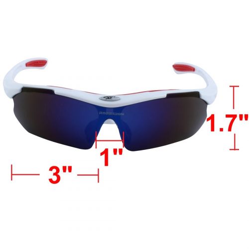  ROBESBON Authorized Exercise Rimless Eyewear Goggles Cycling Glasses White Set