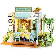 ROBOTIME Dollhouse Miniature DIY Miniature Craft Kits for Adults Model House Kit with LED to Build Decent Birthday Gift
