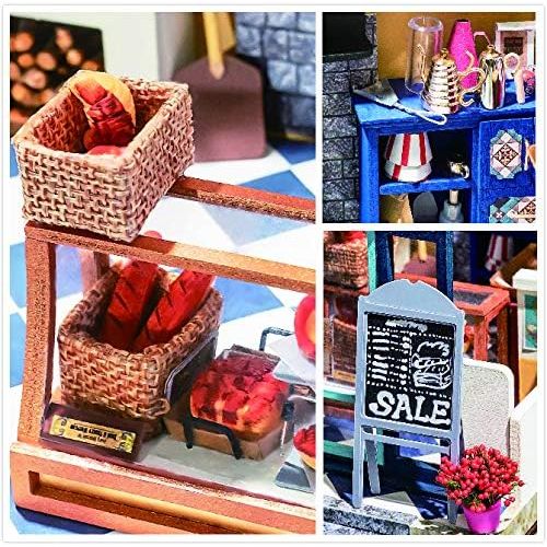  ROBOTIME Miniature Dollhouse Kit with Furniture 1:24 Scale Furniture Kit Creative Gifts for Woman/Adults - Nancys Bake Shop