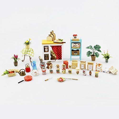  ROBOTIME Exquisite DIY House Miniature Dollhouse Kits Kitchen Room Birthday Gifts for Boyfriend & Girlfriend