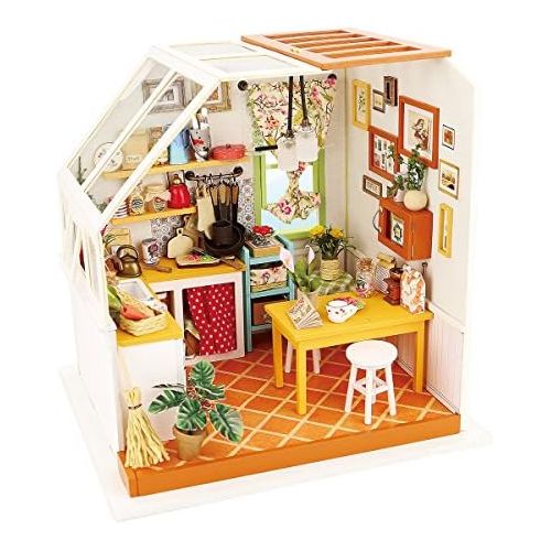  ROBOTIME Exquisite DIY House Miniature Dollhouse Kits Kitchen Room Birthday Gifts for Boyfriend & Girlfriend