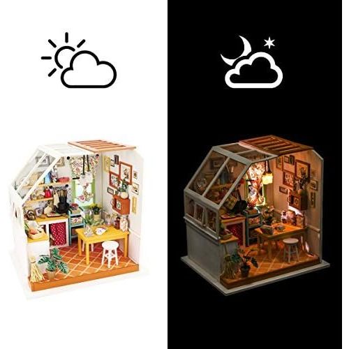  ROBOTIME Exquisite DIY House Miniature Dollhouse Kits Kitchen Room Birthday Gifts for Boyfriend & Girlfriend
