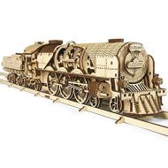 ROBOTIME UGEARS V-Express Steam Train with Tender 3D Wooden Model Self Assembling Best Adult and Teens Gift