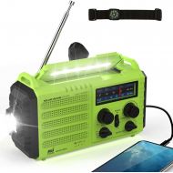 [아마존베스트]Weather Radio - Rocam Emergency Hand Crank Portable Radio Solar Power AM/FM/SW/NOAA Weather Radio with 2000mAh Power Bank Phone Charger, 3W LED Flashlight, Reading Lamp, 7 Weather
