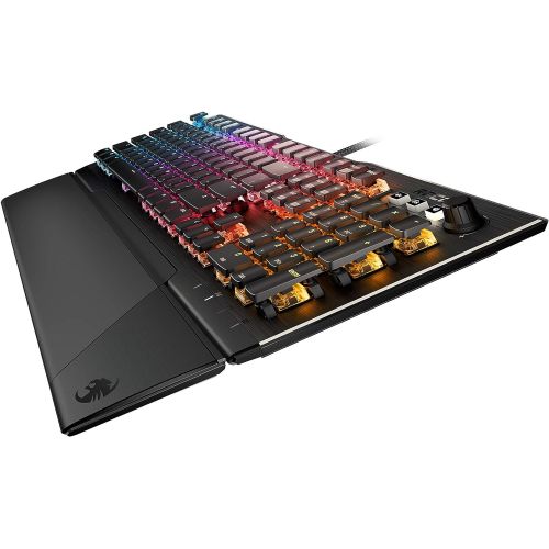  ROCCAT Vulcan 121 Mechanical PC Tactile Gaming Keyboard, Titan Switch, AIMO RGB Backlit Lighting Per Key, Anodized Aluminum Top Plate and Detachable Palm/Wrist Rest, Black