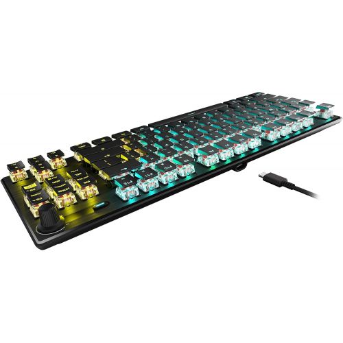  ROCCAT Vulcan TKL Pro Tenkeyless Linear Optical Titan Switch PC Gaming Keyboard with Per-key AIMO RGB Lighting, Anodized Aluminum Top Plate, and Detachable USB-C Cable, Black