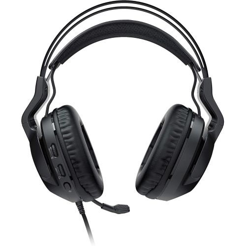  ROCCAT Elo 7.1 USB PC Gaming Headset, Surround Sound with AIMO RGB Lighting, Wired Computer Headphones, Detachable Noise Cancelling Microphone, Lightweight, 50mm Drivers, Black