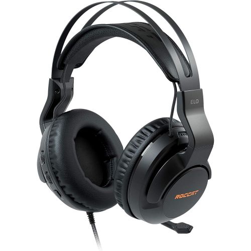  ROCCAT Elo 7.1 USB PC Gaming Headset, Surround Sound with AIMO RGB Lighting, Wired Computer Headphones, Detachable Noise Cancelling Microphone, Lightweight, 50mm Drivers, Black