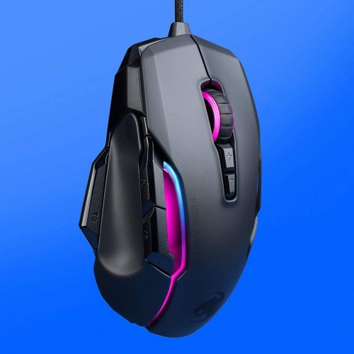  ROCCAT Kone AIMO PC Gaming Mouse, Optical, RGB Backlit Lighting, 23 Programmable Keys, Onboard Memory, Palm Grip, Owl Eye Sensor, Ergonomic, LED Illumination, Adjustable 100 to 16,