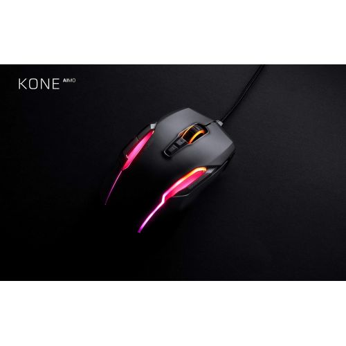  ROCCAT Kone AIMO PC Gaming Mouse, Optical, RGB Backlit Lighting, 23 Programmable Keys, Onboard Memory, Palm Grip, Owl Eye Sensor, Ergonomic, LED Illumination, Adjustable 100 to 16,