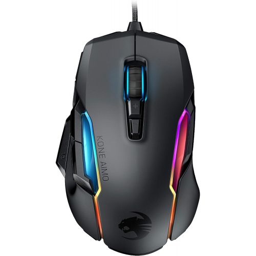  ROCCAT Kone AIMO PC Gaming Mouse, Optical, RGB Backlit Lighting, 23 Programmable Keys, Onboard Memory, Palm Grip, Owl Eye Sensor, Ergonomic, LED Illumination, Adjustable 100 to 16,