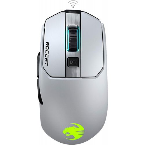  ROCCAT Kain 202 PC Gaming Wireless Mouse, AIMO RGB Lighting, 16,000 DPI Optical Owl-Eye Sensor, Ergonomic USB Computer Mouse, Claw Grip, Long Lasting Battery Life, Titan Scroll Whe