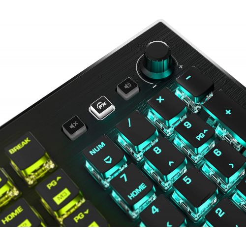  ROCCAT Vulcan Pro Linear Optical PC Gaming Keyboard, Titan Switch Full Size with Per Key AIMO RGB Lighting, Anodized Aluminum Top Plate and Detachable Palm/Wrist Rest, Low Profile,