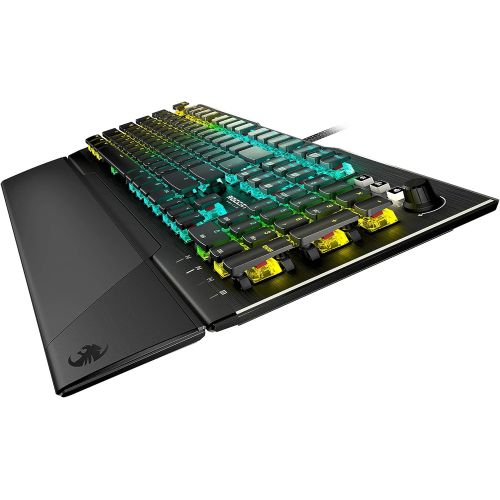  ROCCAT Vulcan Pro Linear Optical PC Gaming Keyboard, Titan Switch Full Size with Per Key AIMO RGB Lighting, Anodized Aluminum Top Plate and Detachable Palm/Wrist Rest, Low Profile,