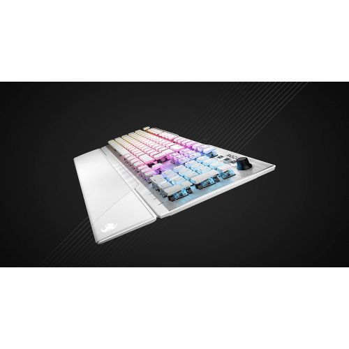  ROCCAT Vulcan 122 Mechanical PC Tactile Gaming Keyboard, Titan Switch, AIMO RGB Backlit Lighting Per Key, Detachable Palm/Wrist Rest, Anodized Aluminum Top Plate, Full Size, White/