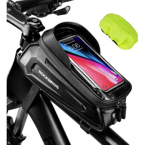  ROCKBROS Bike Phone Bag Bike Pouch Bicycle Front Frame Bag Waterproof Top Tube Handlebar Bag Bike Phone Mount Bag EVA Cycling Storage Bag for iPhone 11 XS Max XR 8 7 Plus Accessori