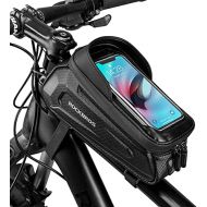 ROCK BROS Bike Phone Front Frame Bag Waterproof Bicycle Phone Mount Bag Hard Shell Bike Phone Pouch Cell Phone Case Compatible with iPhone 11/12 Pro XR XS Max 7 8 Plus Phones Below