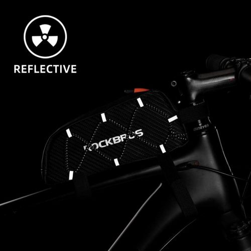  ROCKBROS Top Tube Bike Bag Bicycle Front Frame Bag Top Tube Bag Bike Accessories Pouch Compatible with iPhone 11 Pro Max/XR/XS Max 7/8 Plus
