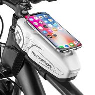 ROCKBROS Top Tube Bike Phone Bag Bicycle Front Frame Bag with Phone Mount PC Cycling Pouch Pack Bike Accessories Storage Case Adjustable Phone Holder Compatible with iPhone 11 12Pr
