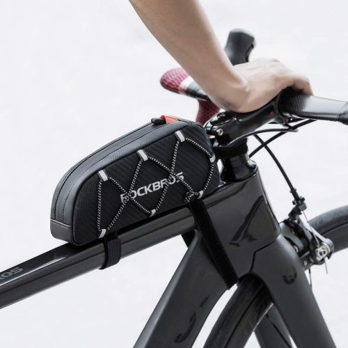  ROCKBROS Top Tube Bike Bag Bicycle Front Frame Bag Top Tube Bag Bike Accessories Pouch Compatible with iPhone 11 Pro Max/XR/XS Max 7/8 Plus