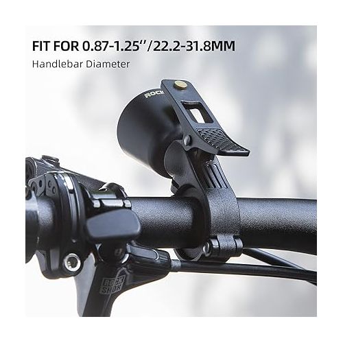  ROCKBROS Bike Bell Classic Bicycle Bell Mountain Bike Bells for Adults with Loud Sound and Fit for 0.87-1.25in/22.2-31.8mm Bicycle Handlebars