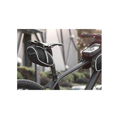  ROCKBROS Bike Seat Bag, Bicycle Saddle Bag Under Seat 3D Shell Cycling Seat Pack for Mountain Road Bikes Black