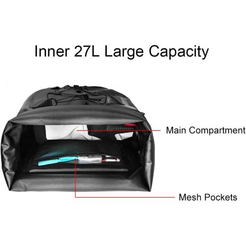  ROCKBROS Bike Pannier Waterproof 27L Large Capacity Bike Bag Rear Rack Bicycle Pannier Bag Waterproof for Grocery Touring Cycling