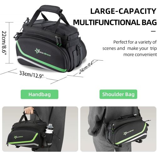  ROCKBROS Bike Panniers for Bicycle, Bike Trunk Bag Rear Bike Rack Bag for Travel Bicycle eBike Accessories Cargo Carrier Bag