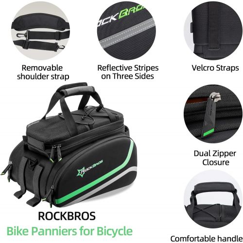  ROCKBROS Bike Panniers for Bicycle, Bike Trunk Bag Rear Bike Rack Bag for Travel Bicycle eBike Accessories Cargo Carrier Bag