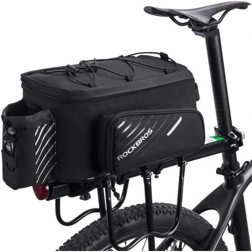  ROCKBROS Bike Trunk Bag Bicycle Rack Rear Carrier Bag Commuter Bike Luggage Bag Pannier with Rain Cover