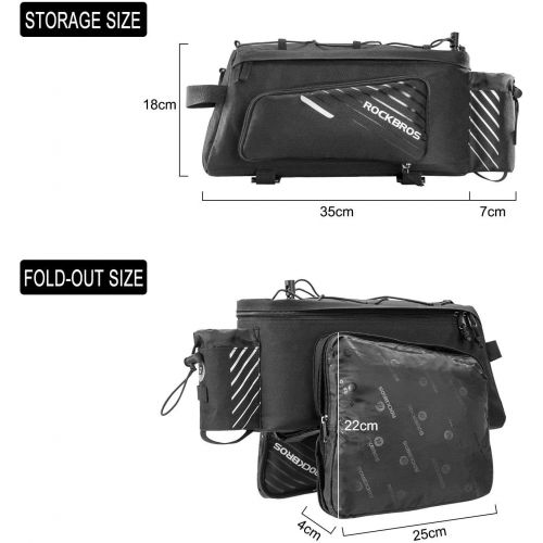  ROCKBROS Bike Trunk Bag Bicycle Rack Rear Carrier Bag Commuter Bike Luggage Bag Pannier with Rain Cover