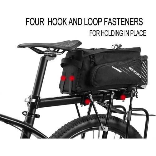  ROCKBROS Bike Trunk Bag Bicycle Rack Rear Carrier Bag Commuter Bike Luggage Bag Pannier with Rain Cover