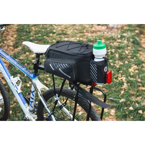  ROCKBROS Bike Trunk Bag Bicycle Rack Rear Carrier Bag Commuter Bike Luggage Bag Pannier with Rain Cover