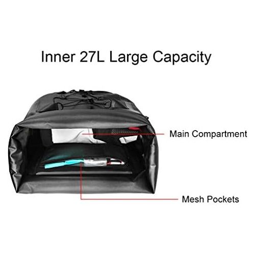  ROCKBROS Bike Pannier Waterproof 27L Large Capacity Bike Bag Rear Rack Bicycle Pannier Bag Waterproof for Grocery Touring Cycling