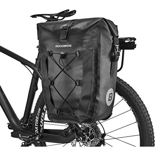  ROCKBROS Bike Pannier Waterproof 27L Large Capacity Bike Bag Rear Rack Bicycle Pannier Bag Waterproof for Grocery Touring Cycling