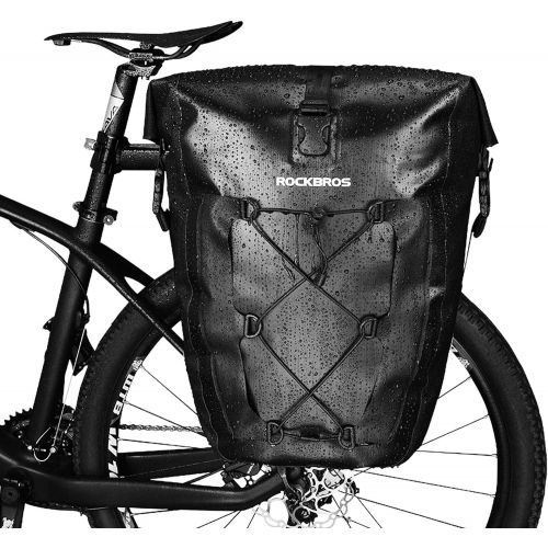 ROCKBROS Bike Pannier Waterproof 27L Large Capacity Bike Bag Rear Rack Bicycle Pannier Bag Waterproof for Grocery Touring Cycling