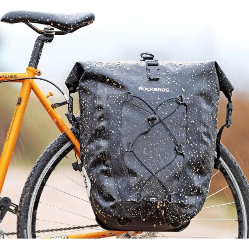  ROCKBROS Bike Pannier Waterproof 27L Large Capacity Bike Bag Rear Rack Bicycle Pannier Bag Waterproof for Grocery Touring Cycling