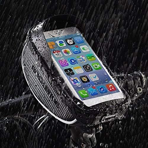  ROCKBROS Bike Phone Mount Bag Bike Front Frame Handlebar Bag Waterproof Bike Phone Holder Case Bicycle Accessories Pouch Sensitive Touch Screen Compatible with iPhone 11 XS Max XR