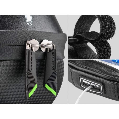  ROCKBROS Bike Phone Mount Bag Bike Front Frame Handlebar Bag Waterproof Bike Phone Holder Case Bicycle Accessories Pouch Sensitive Touch Screen Compatible with iPhone 11 XS Max XR