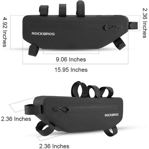  ROCKBROS Bike Frame Bag Waterproof Bike Triangle Bag Bicycle Under Top Tube Bag Corner Pouch Storage Bag for Cycling Accessories