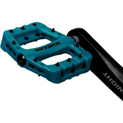  ROCKBROS MTB Pedals Mountain Bike Pedals Lightweight Nylon Fiber Bicycle Platform Pedals for BMX MTB 9/16