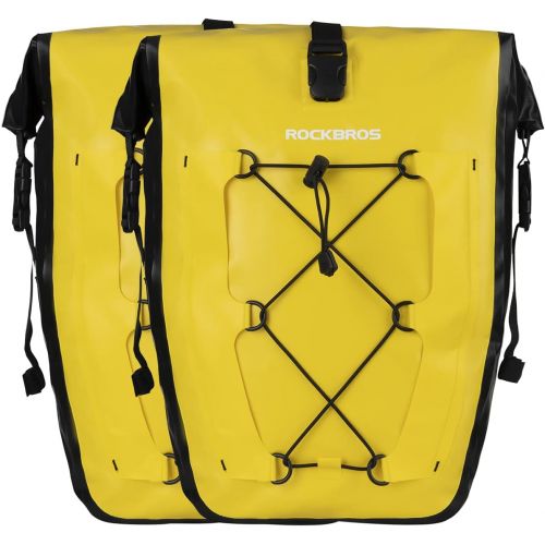  ROCKBROS Bike Panniers Waterproof Bike Rear Rack Bag Max 30L Large Capacity Bicycle Rack Trunk Panniers for Cycling Traveling Commuting