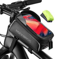 ROCKBROS Bike Bag Top Tube Waterproof Bicycle Frame Bag Touch Screen Bike Pouch Bike Cell Phone Holder for Iphone 12 11 7 8 Plus Xs Max Below 6.7”