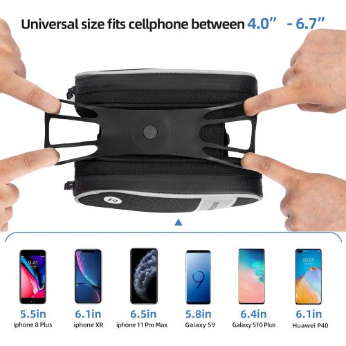  ROCKBROS Bike Front Frame Bag Top Tube Bike Phone Mount Bag Waterproof Bicycle Handlebar Bag Cycling Accessories Bike Pouch with 360° Rotation Phone Holder Fit Smartphone Below 6.7