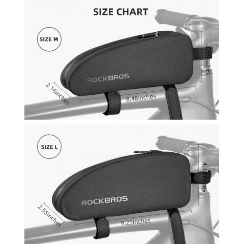  ROCKBROS Bike Top Tube Bag Bicycle Front Frame Bag Waterproof Bike Pouch Pack Bike Phone Bag Cycling Accessories Pouch for Mountain Road Bike