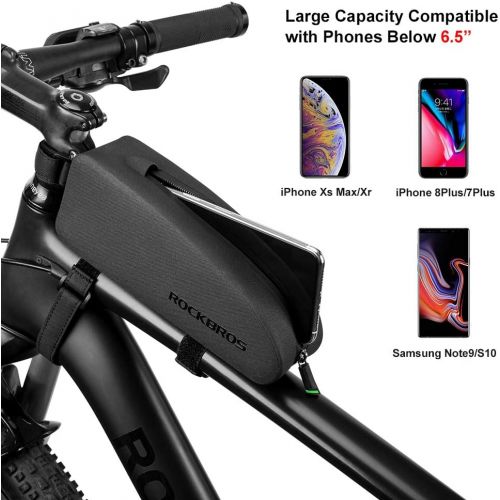  ROCKBROS Bike Top Tube Bag Bicycle Front Frame Bag Waterproof Bike Pouch Pack Bike Phone Bag Cycling Accessories Pouch for Mountain Road Bike