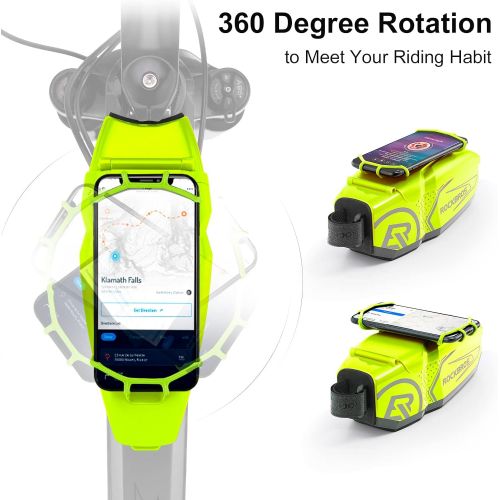  ROCKBROS Top Tube Bike Bag Front Frame Phone Bag with Cell Phone Mount Holder Hard Case Bicycle Handlebar Bag PC Cycling Pouch Compatible with Android/iPhone Below 6.5