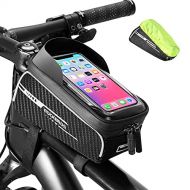 ROCKBROS Bike Phone Front Frame Bag Bicycle Top Tube Bag Waterproof Bike Cell Phone Mount Holder Cycling Accessories Bike Pouch Phone Case Storage Bag Fit Smartphone Below 6.5”