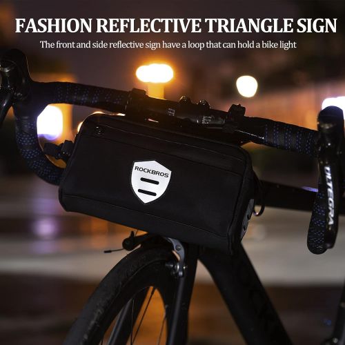  ROCKBROS Bike Handlebar Bag Front Frame Bag Cycling Pouch Bicycle Top Tube Bag Storage Bag with Removable Shoulder Strap for Adults Road MTB Outdoor